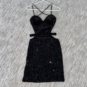 Black Short Dress, Open Back